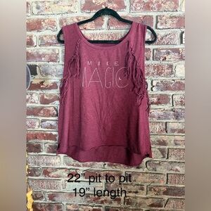✨ American Eagle “Make Magic” Fringe Tank Top – Size L ✨